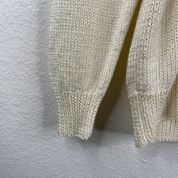 Vintage Nannell Sweater Women's Ivory S Beaded Sequins Hand Knit Dynasty 80's - Picture 6 of 14